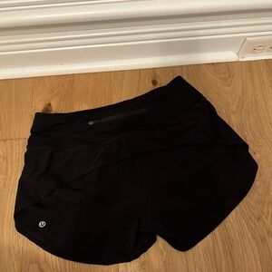 Black lululemon speed up shorts